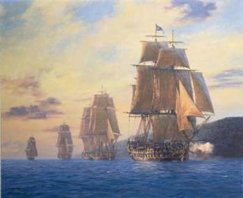 傑夫 亨特 HMS Agamemnon-Nelson s first flagship leads the squadron, Mediterranean, 1796